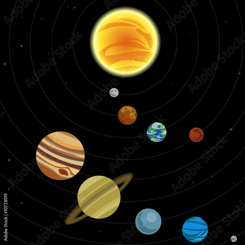 Fototapeta Naklejka Na Ścianę i Meble -  Illustration of solar system