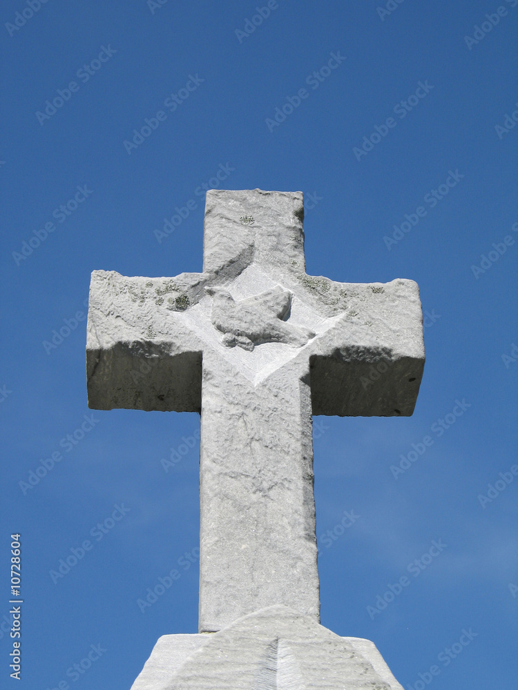 stone cross in a cemetary