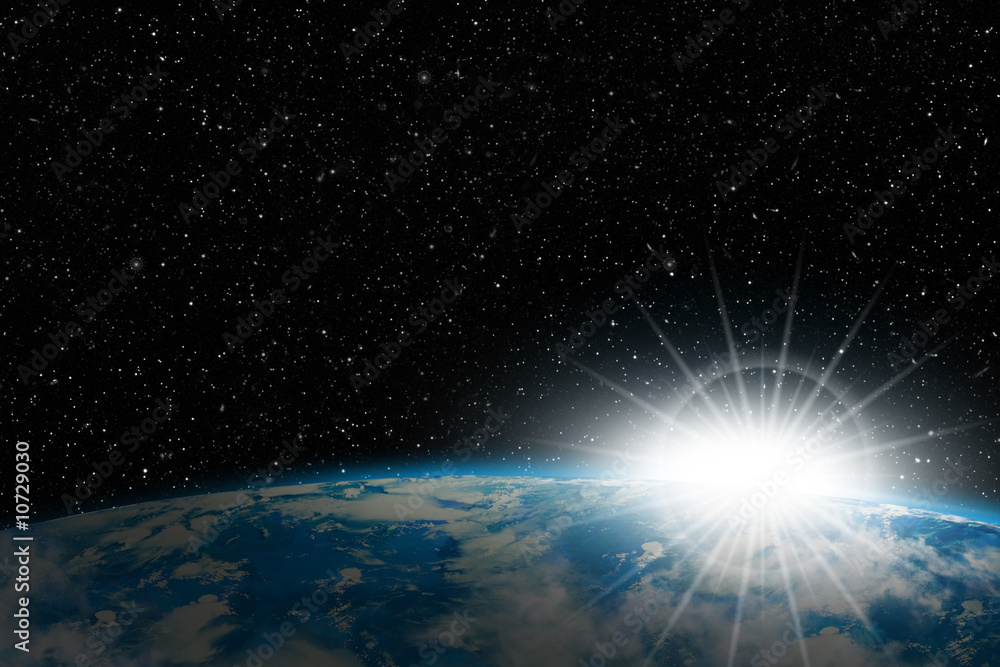 Fototapeta premium earth in space: sunrise