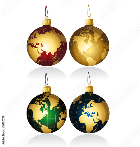 Christmas globe balls vector and isolated