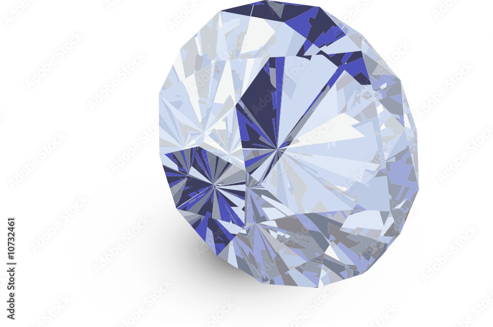 A close up of a diamond over a white background Vector A close up of a diamond over a white background Vector