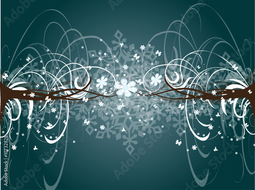 fond floral et étoiles