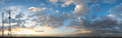 Sunset and tower