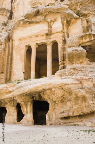 Fotografie Petra ruins and mountains in Jordan