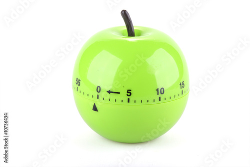 kitchen timer in the form of green apple