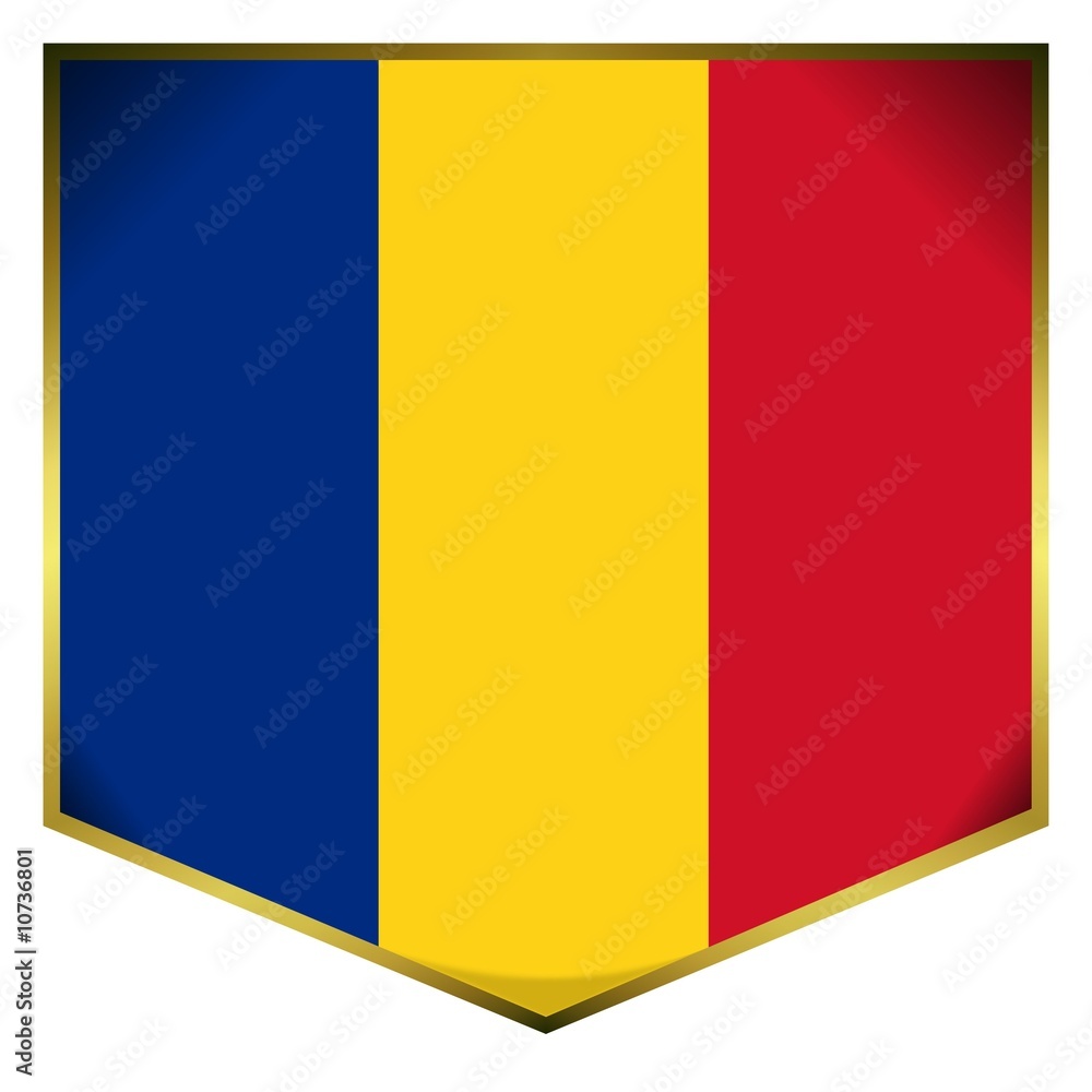 Fototapeta premium drapeau ecusson roumanie romania flag
