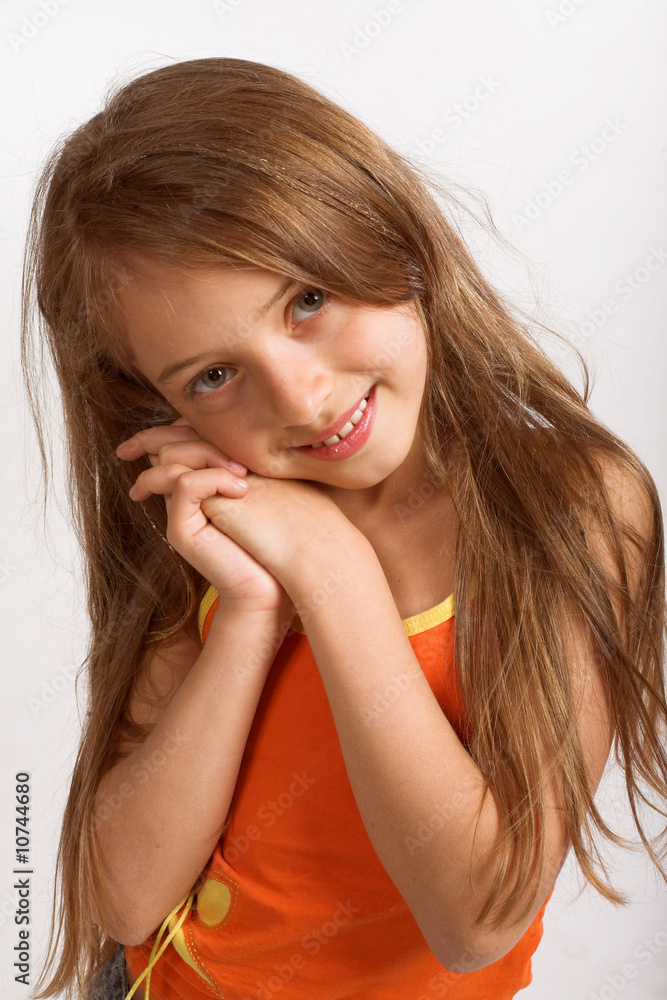 Little girl in casual dress Little girl in casual dress