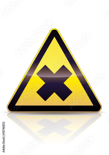 Panneau de danger produits nocifs (reflet)