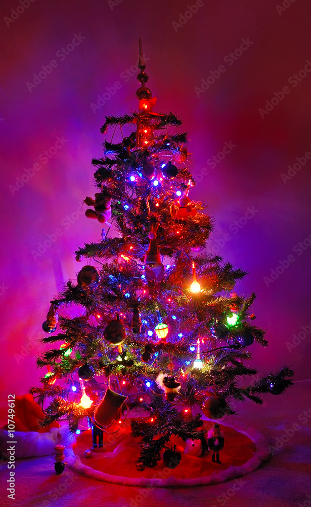 Christmas Tree Glowing in the Dark