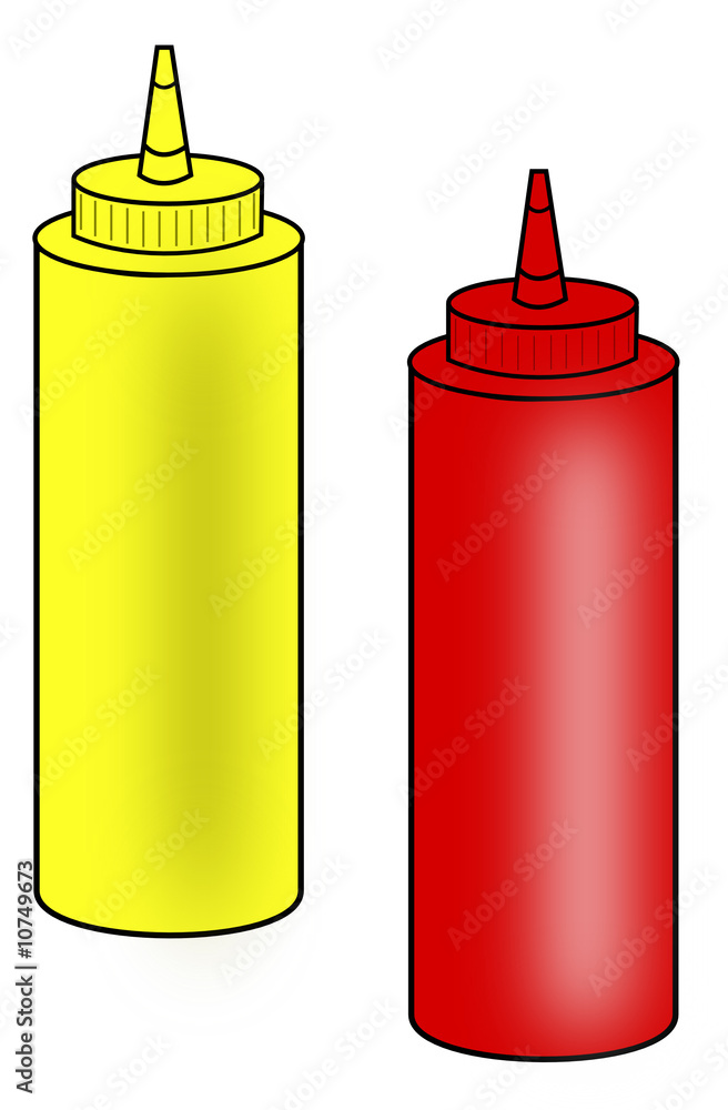 Ketchup and mustard squeeze bottles Ketchup and mustard squeeze bottles