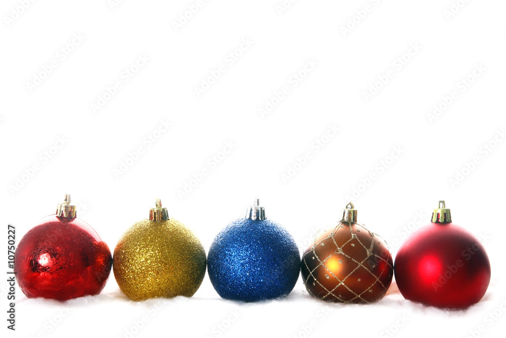 christmas balls isolated on white