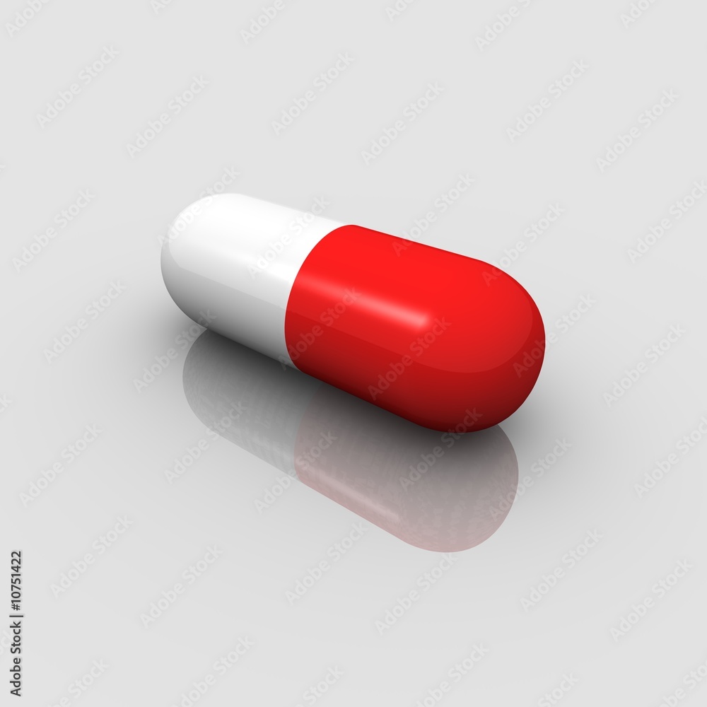 Red and white pill. 3d rendered image Red and white pill. 3d rendered image