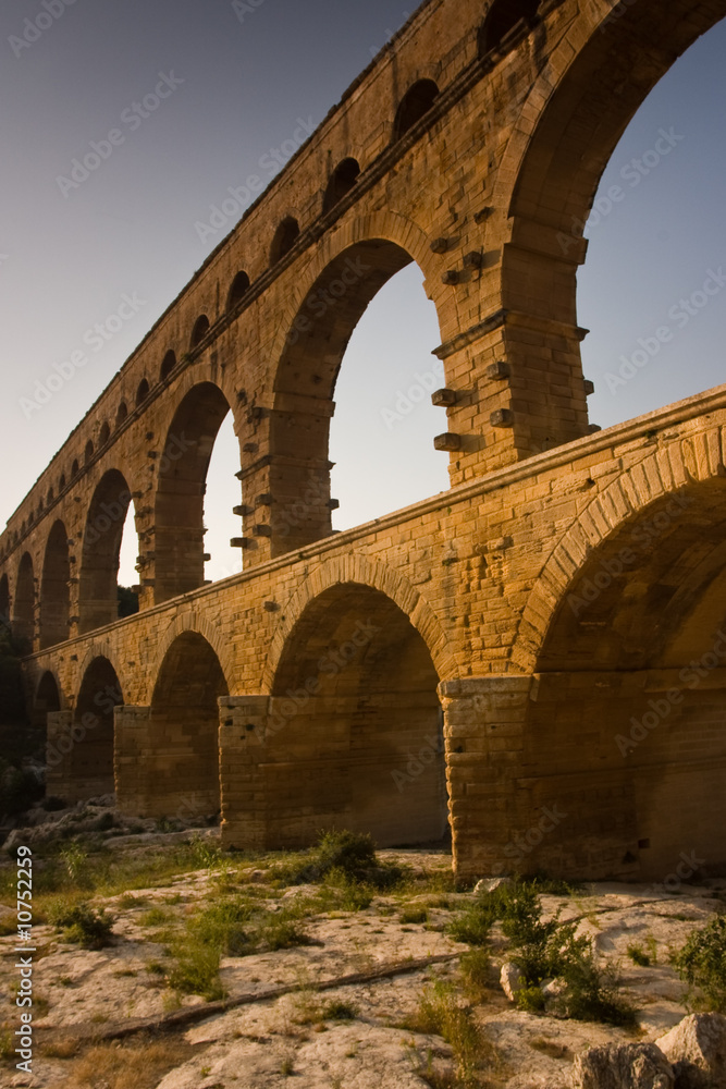 The ancient roman aqueduct Pont du Gard in Provence