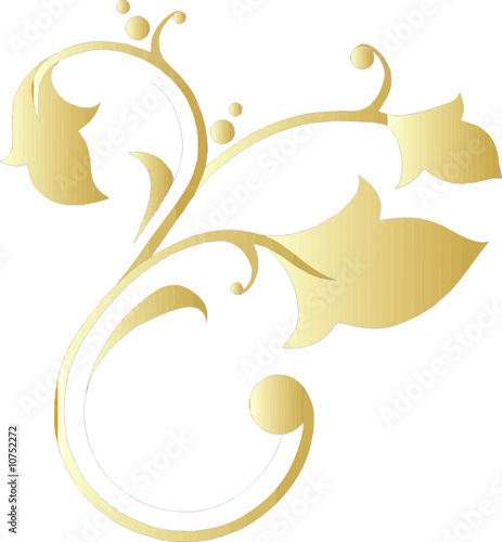 FLORAL OR FOND BLANC