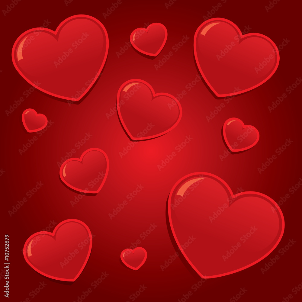 Simple valentines hearts background vector illustration