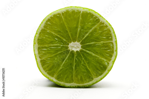 Half Lime Cross Section Isolated on White Background
