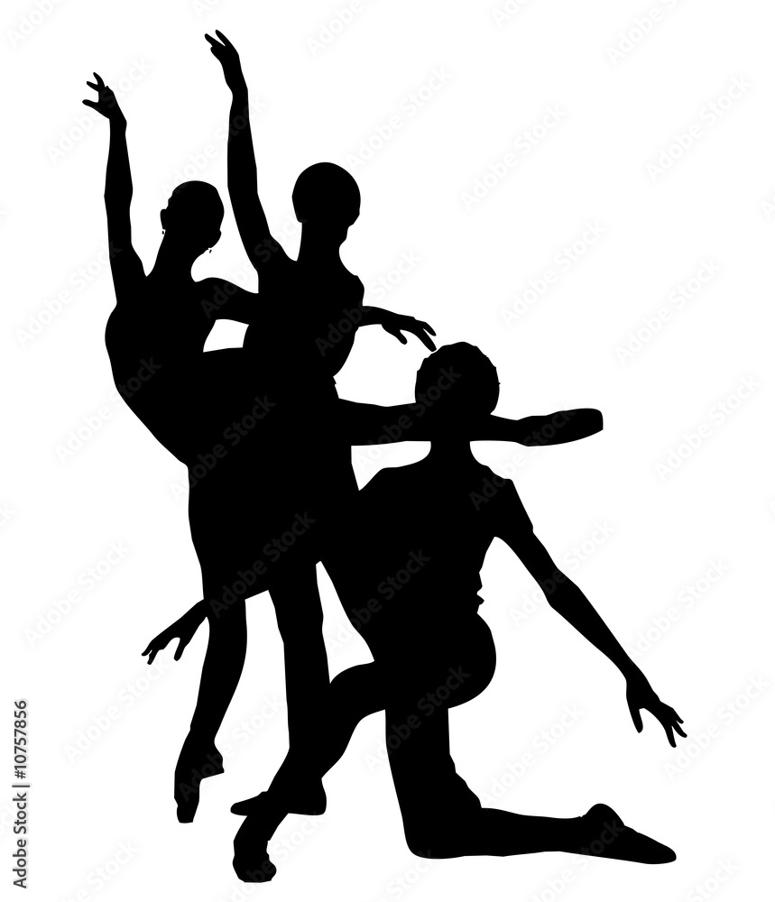 Dance group silhouettes