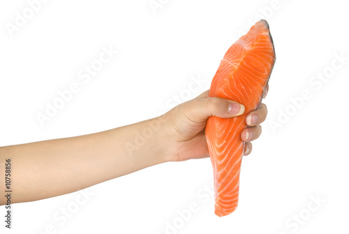 salmon in the hand