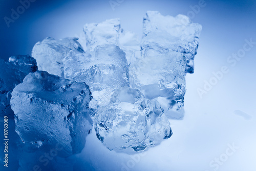 blue toned ice cubes