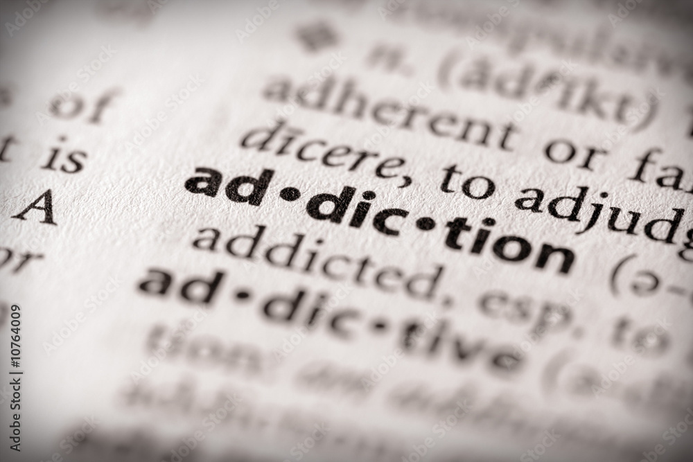 Naklejka premium Dictionary Series - Health: addiction