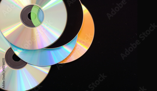 Photos DVD disc on black background