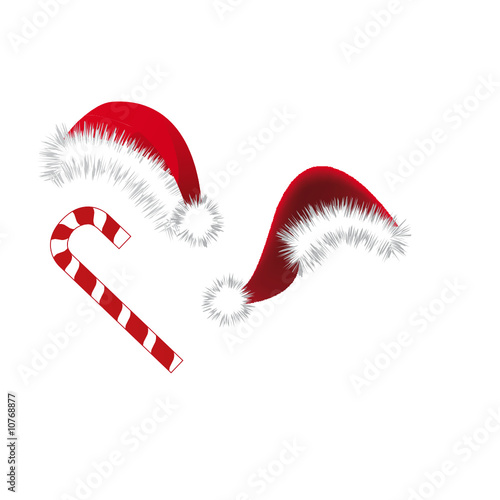 Santa hat and cane