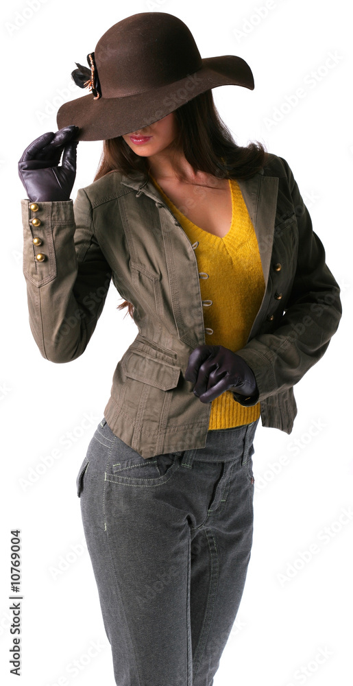 A girl is in a hat A girl is in a hat