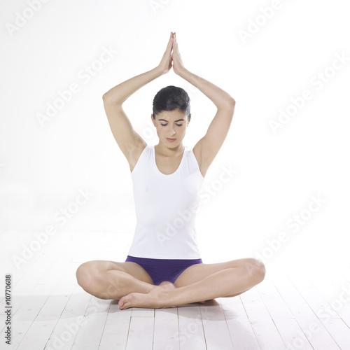 woman doing yoga exercises