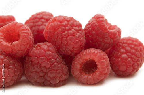 fresh raspberry on white background