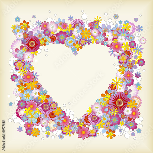 heart-shaped floral frame