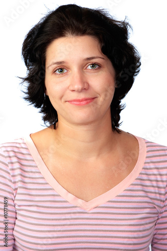 Woman on a white background