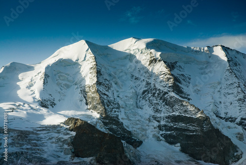 Piz Palü mountain peak, view from Diavolezza, Switzerland. photo