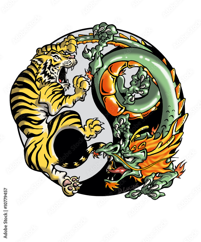 Obraz premium Tygrys i Smok Tao