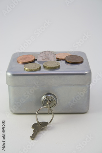 Silver money box photo