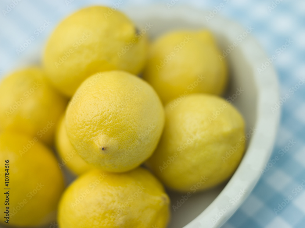 Plate Of Fresh Lemons Plate Of Fresh Lemons