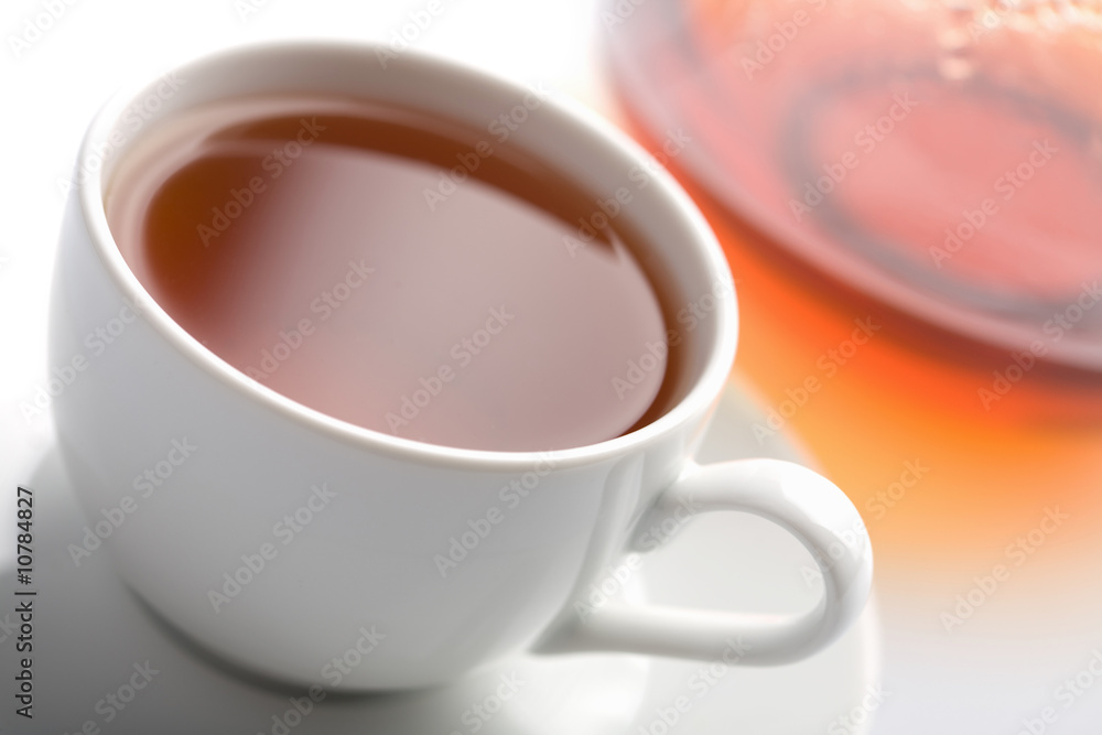 cup of tea and teapot isolated cup of tea and teapot isolated