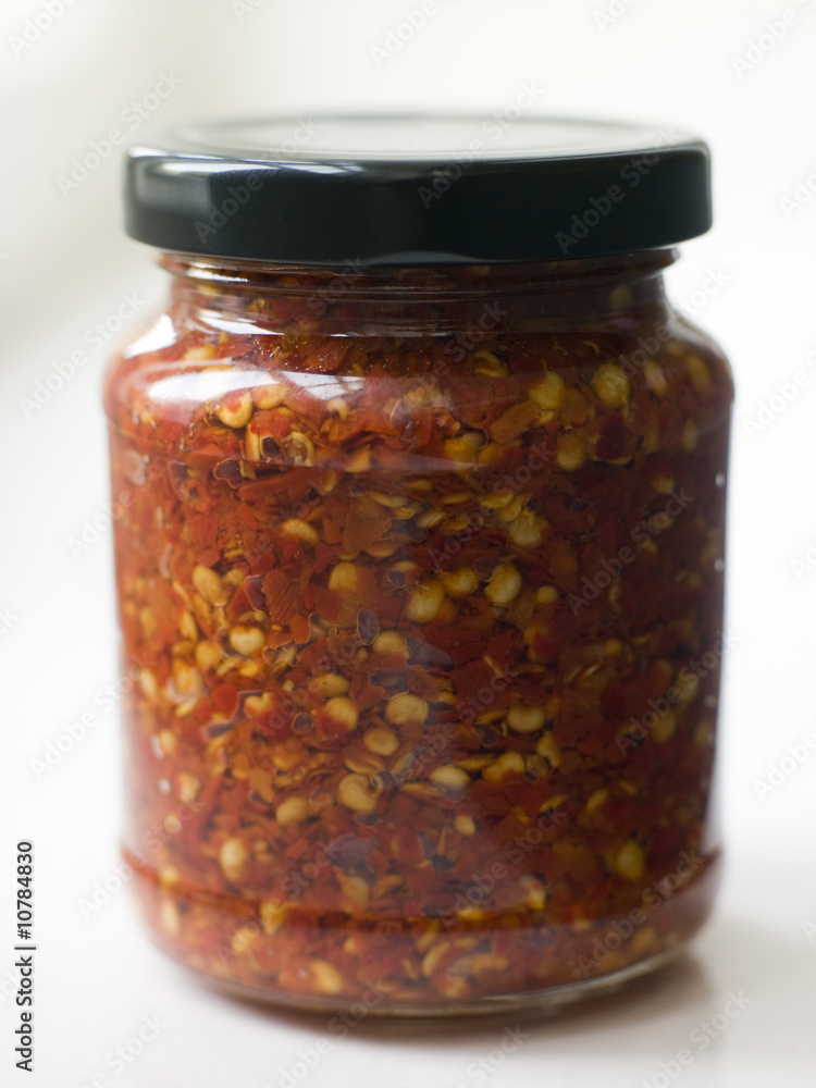 Jar Of Crushed Chillies Jar Of Crushed Chillies