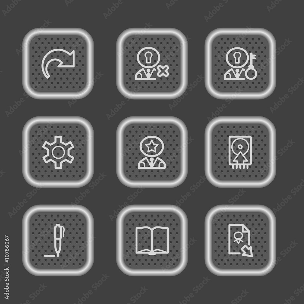 Metal web icons, set 6 Metal web icons, set 6