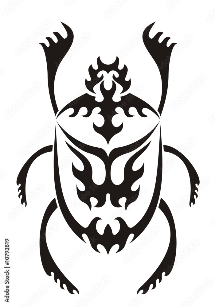 Fototapeta premium Sacred scarab tribal tattoo
