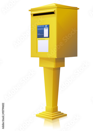 Boite aux lettres jaune (reflet)