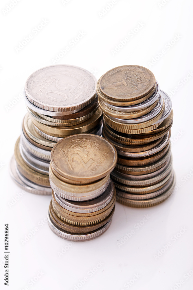 Coins stacks close-up