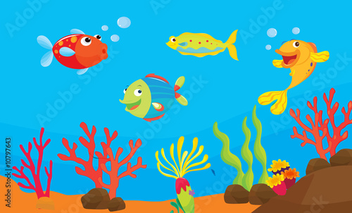 Fototapeta Naklejka Na Ścianę i Meble -  reef fish illustration