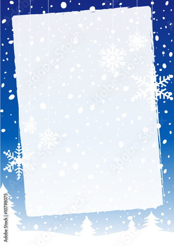 menu di Natale blu con nevicata