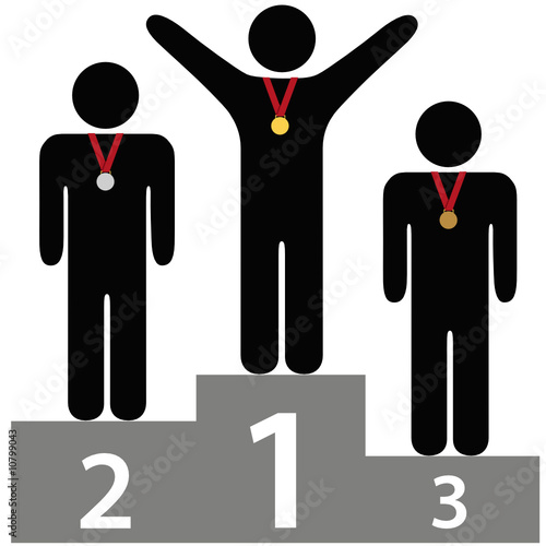 Winners first second third place awards podium