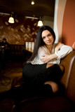 Beautiful woman sitting in cafe