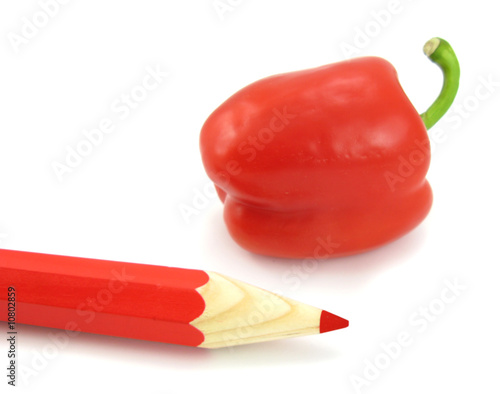 Paprika bell pepper red and pencil