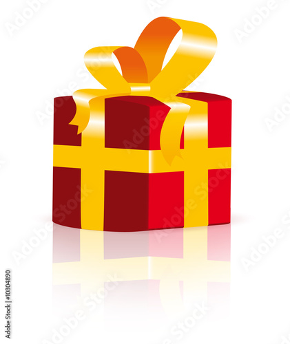 Cadeaux rouge ruban or