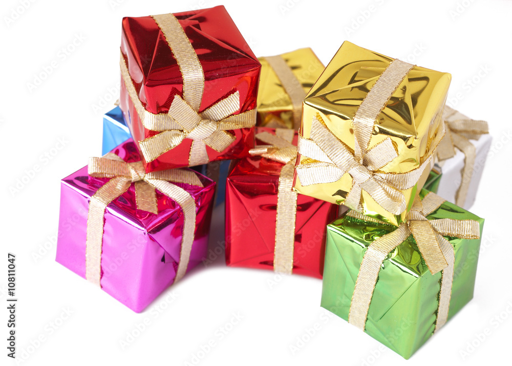 Obraz premium Stack of colorful gift boxes