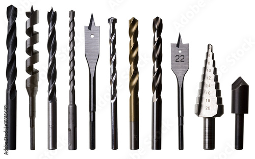 Various Drill Bits for Metal, Wood and Masonry - With Clipping P photo
