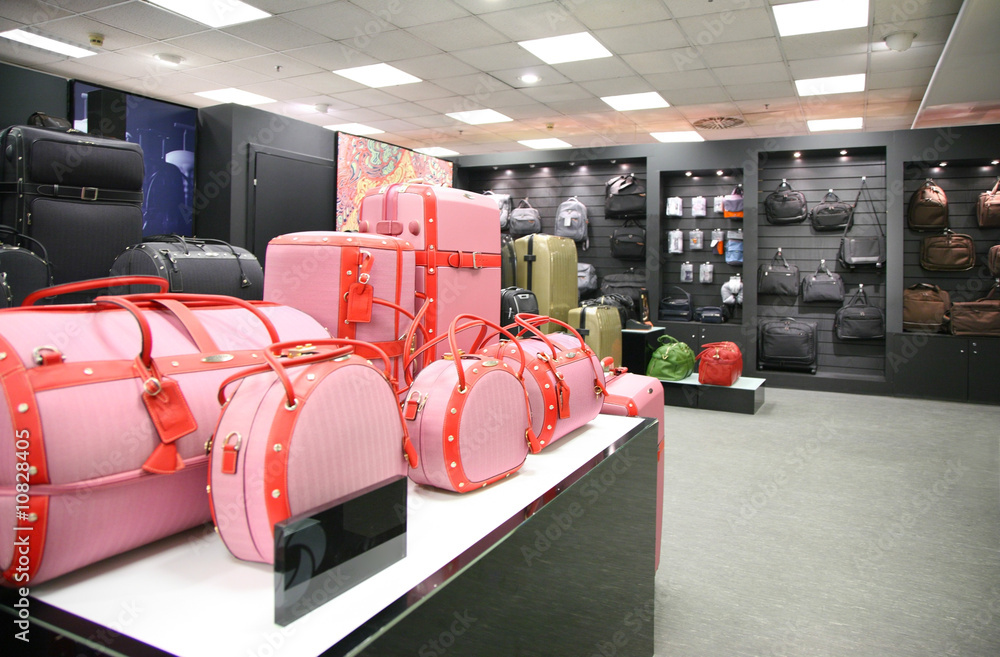Naklejka premium Division of bags and trunks in store